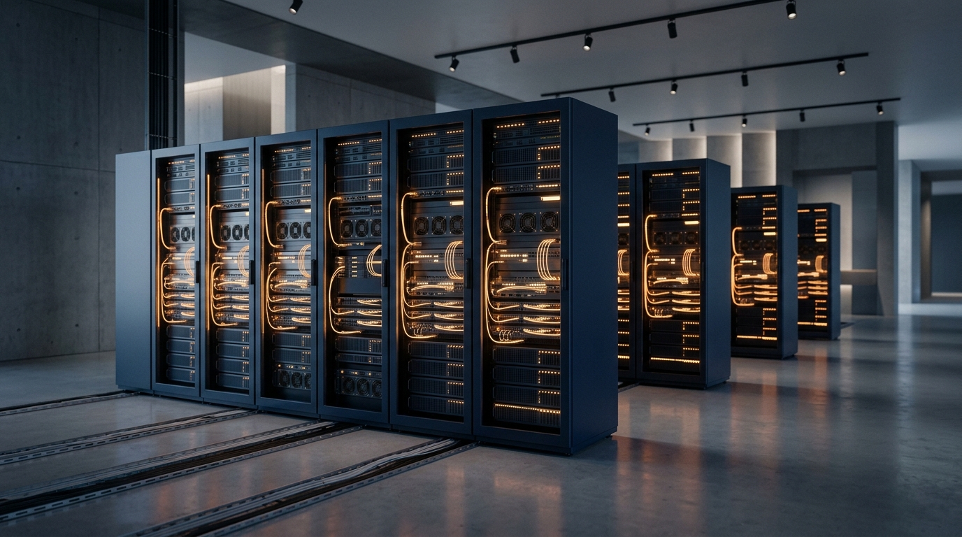 Linhas de conexão de dados em um centro de processamento de informações